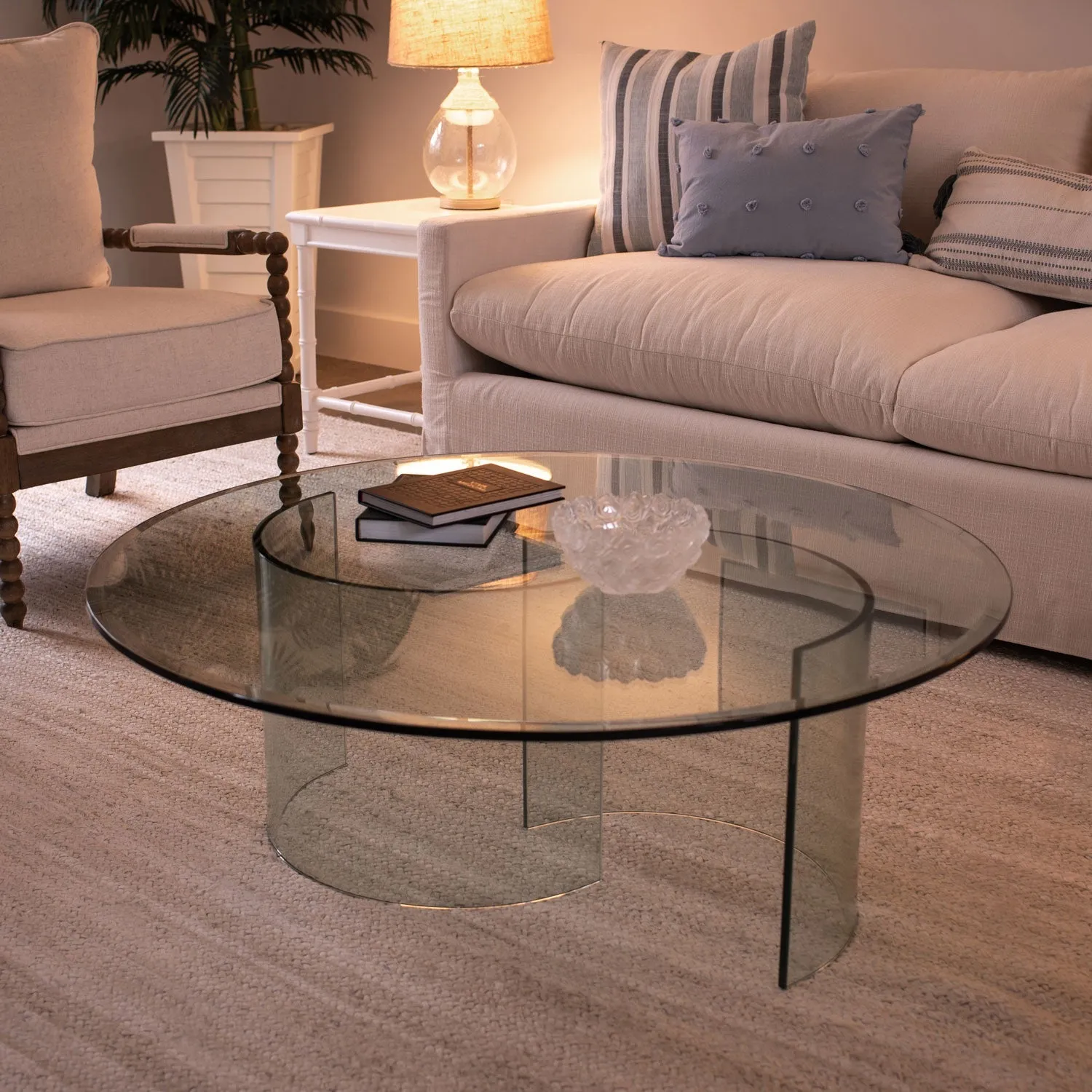 32" Round Clear Glass Table Tops
