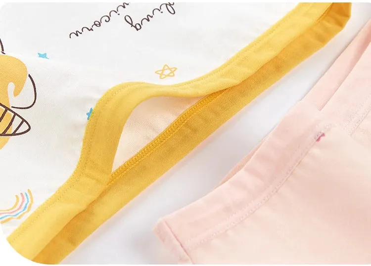 4PCS Girls Cute Unicorn Print Panties Kid Cotton Soft Antibacterial Knickers 2 y Young Children Underwear Thin Breathable Briefs