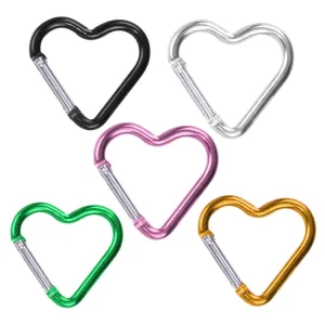 5pcs Love Hiking Buckles Backpack Hooks Cell Phone Water Bottle Hooks(Random Color Delivery)