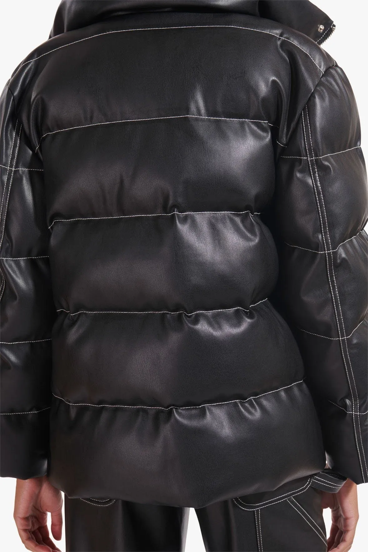 ACE COAT | BLACK VEGAN LEATHER