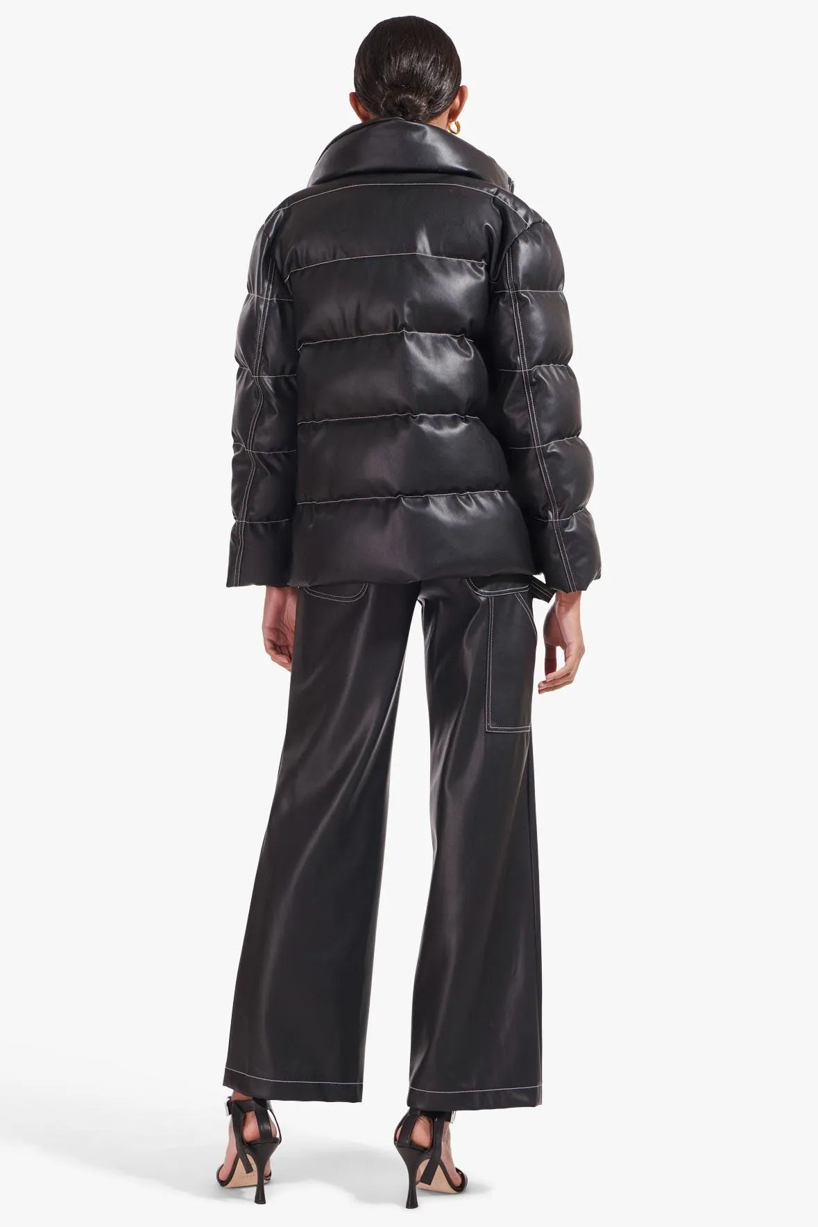ACE COAT | BLACK VEGAN LEATHER