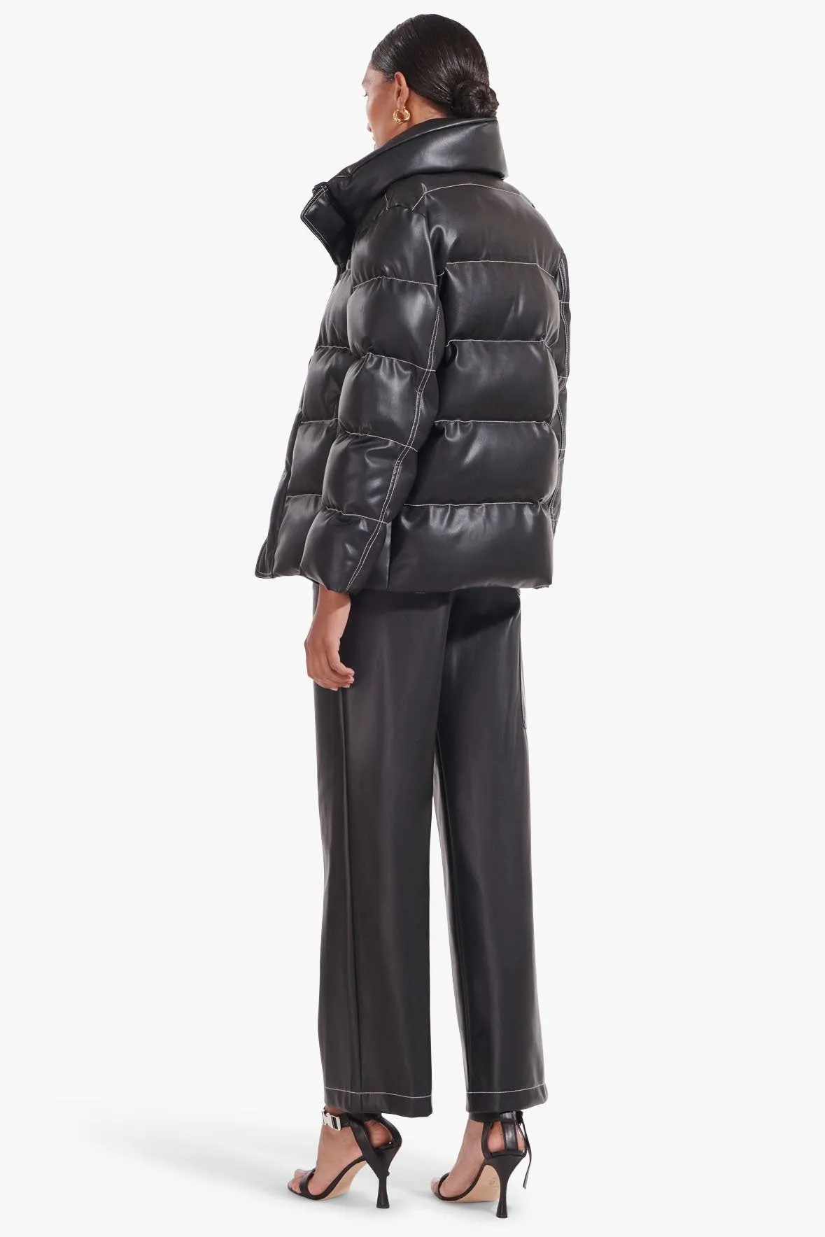 ACE COAT | BLACK VEGAN LEATHER
