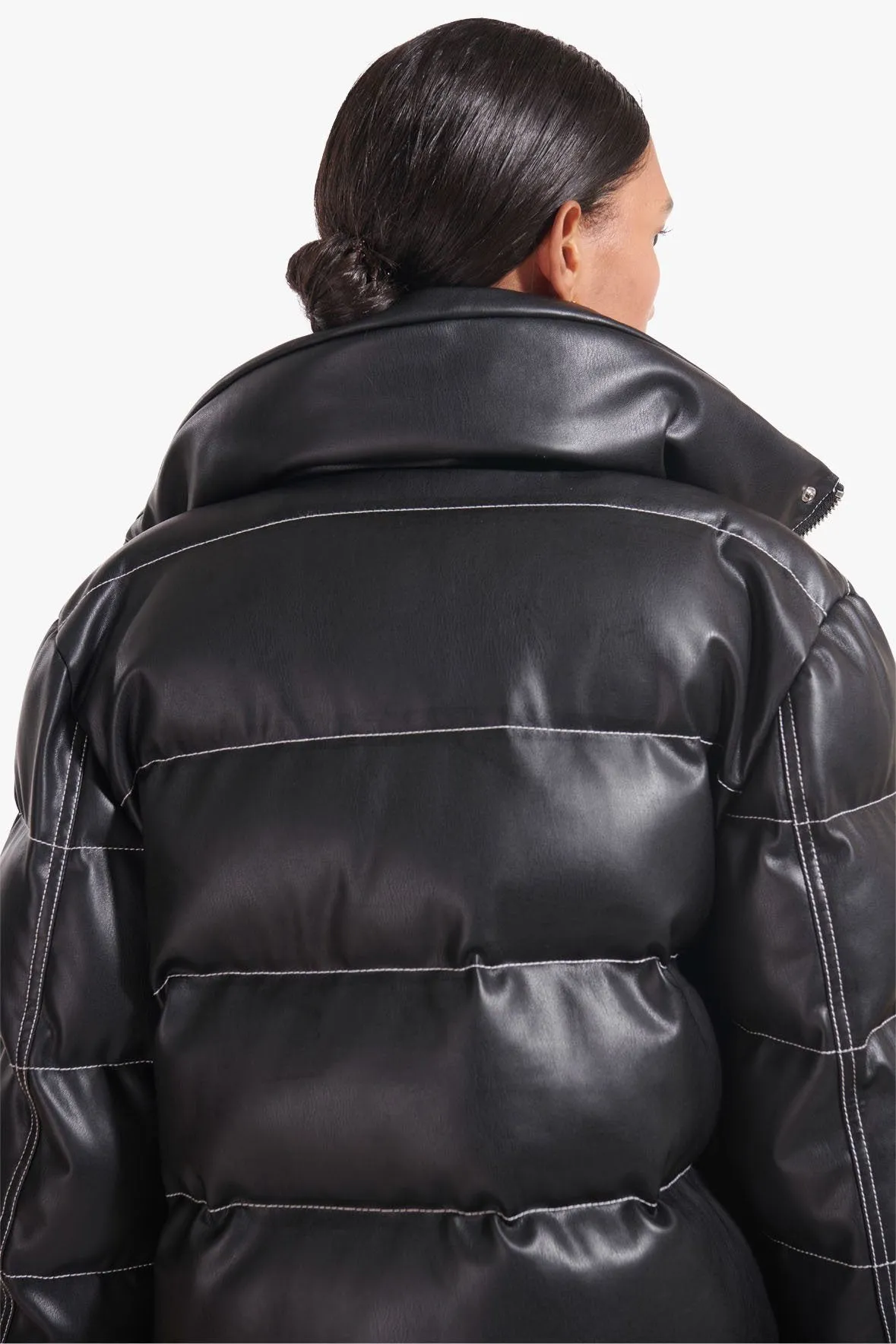 ACE COAT | BLACK VEGAN LEATHER