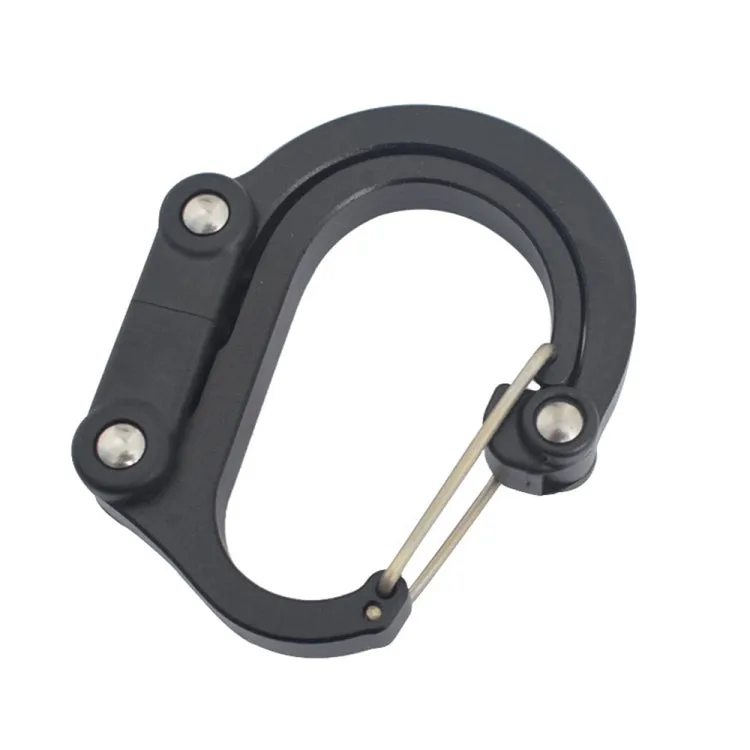Aluminum Alloy D-type Outdoor Mountaineering Hook, Specification: M (Black)
