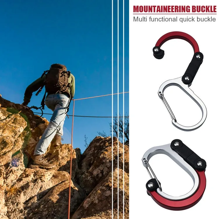 Aluminum Alloy D-type Outdoor Mountaineering Hook, Specification: M (Red)