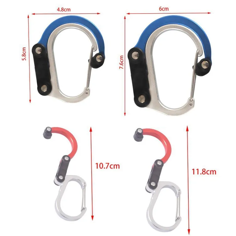 Aluminum Alloy D-type Outdoor Mountaineering Hook, Specification: M (Red)