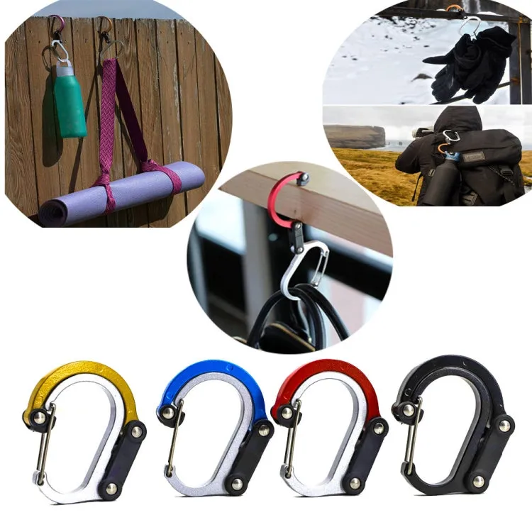 Aluminum Alloy D-type Outdoor Mountaineering Hook, Specification: M (Red)