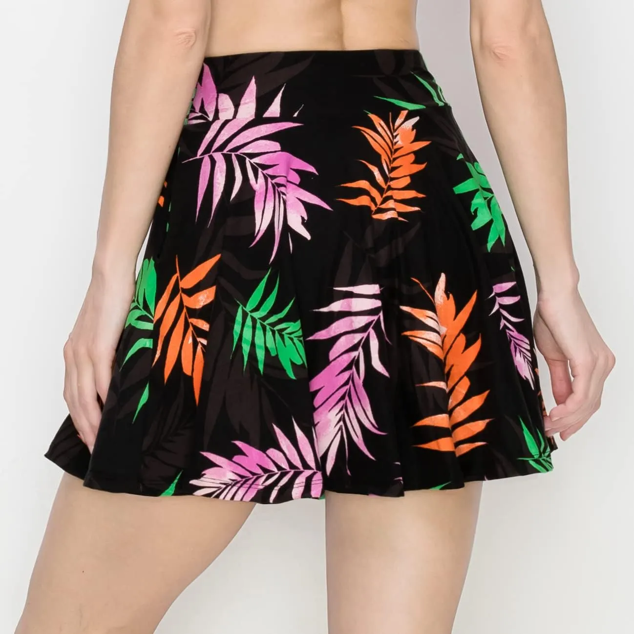 ALWAYS Women's Flared Mini Skater Skirt - High Waist Casual Stretch Basic Pleated Tennis Skirt
