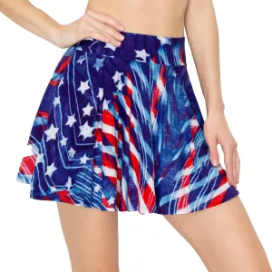 ALWAYS Women's Flared Mini Skater Skirt - High Waist Casual Stretch Basic Pleated Tennis Skirt