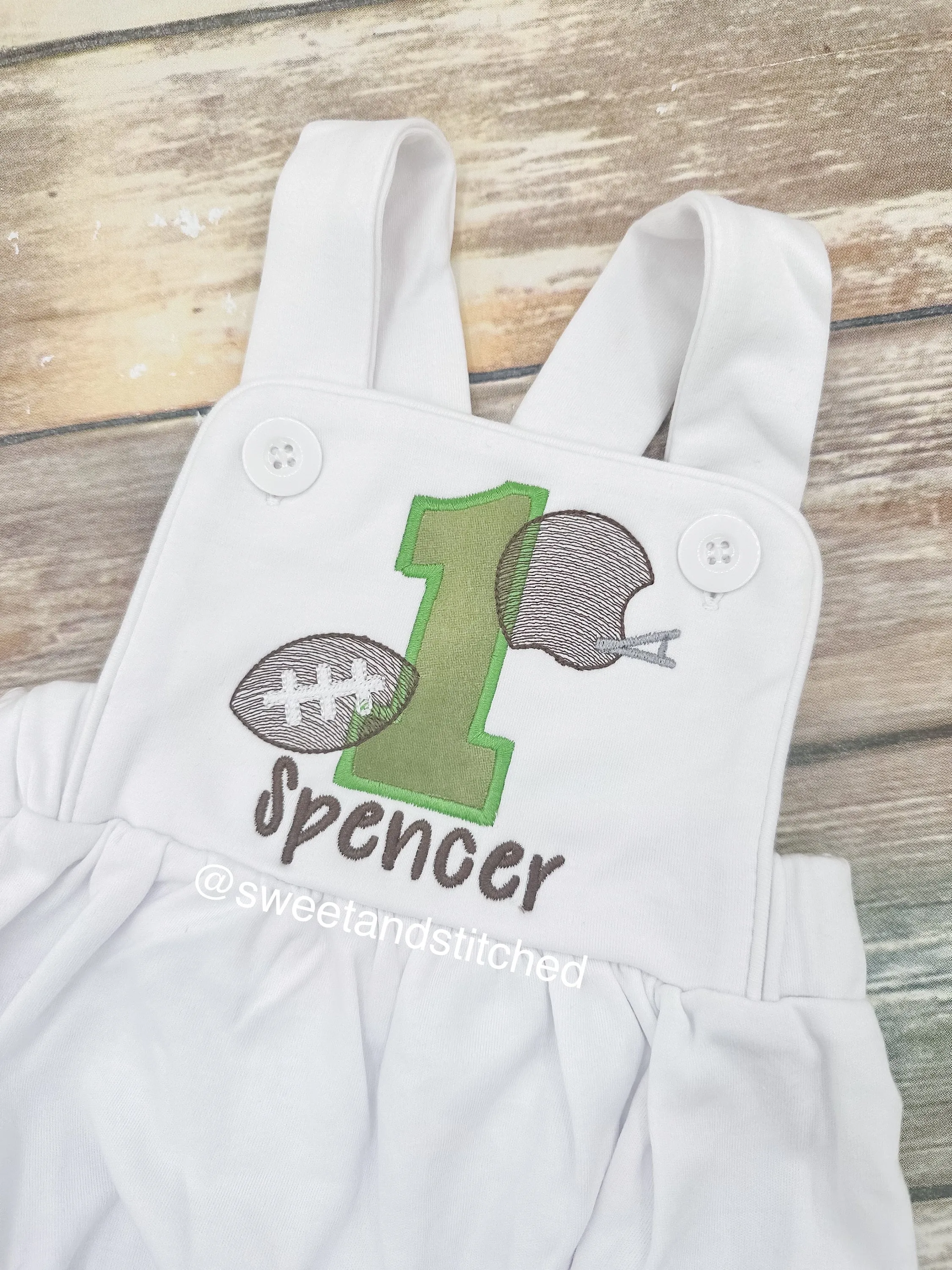 Baby Boys football themed Birthday romper, boys sports cake smash outfit, 1st birthday outfit