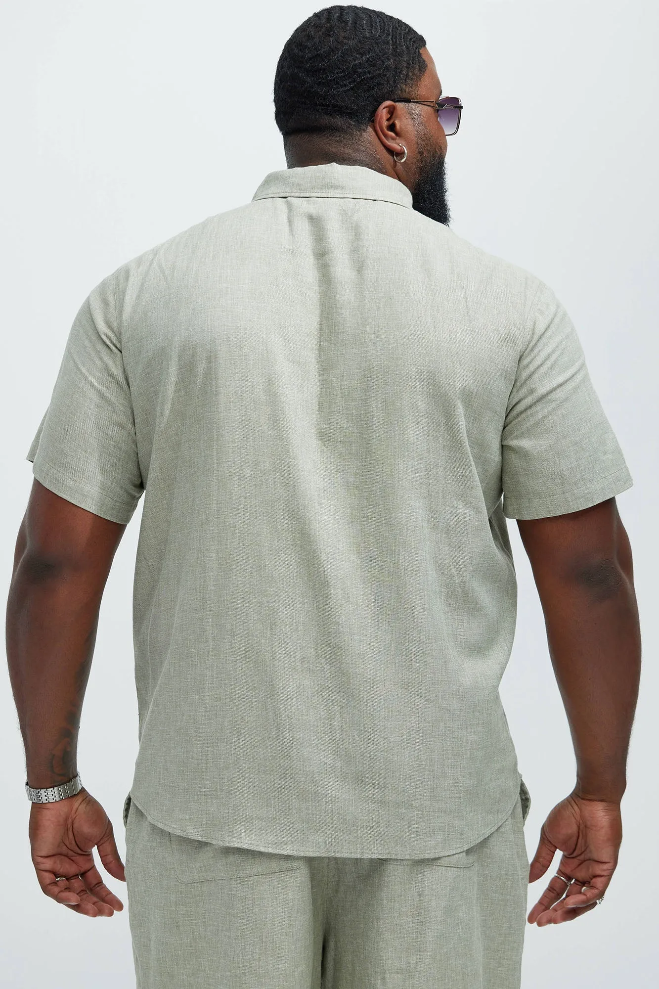 Bahamas Linen Classic Button Up Shirt - Green