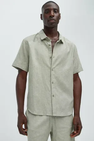 Bahamas Linen Classic Button Up Shirt - Green
