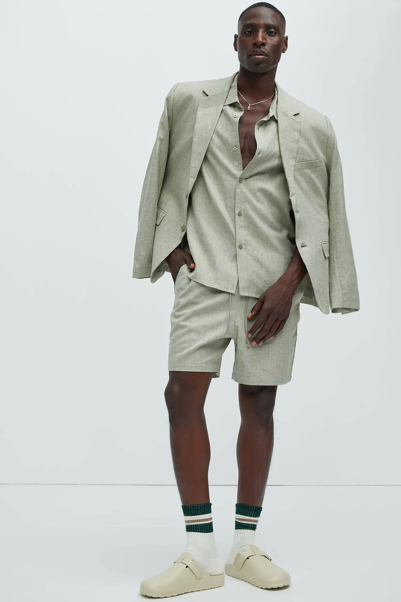 Bahamas Linen Classic Button Up Shirt - Green
