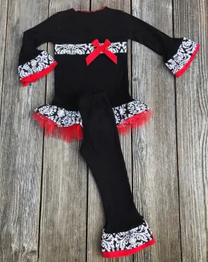 Black White Damask Holiday Outfit
