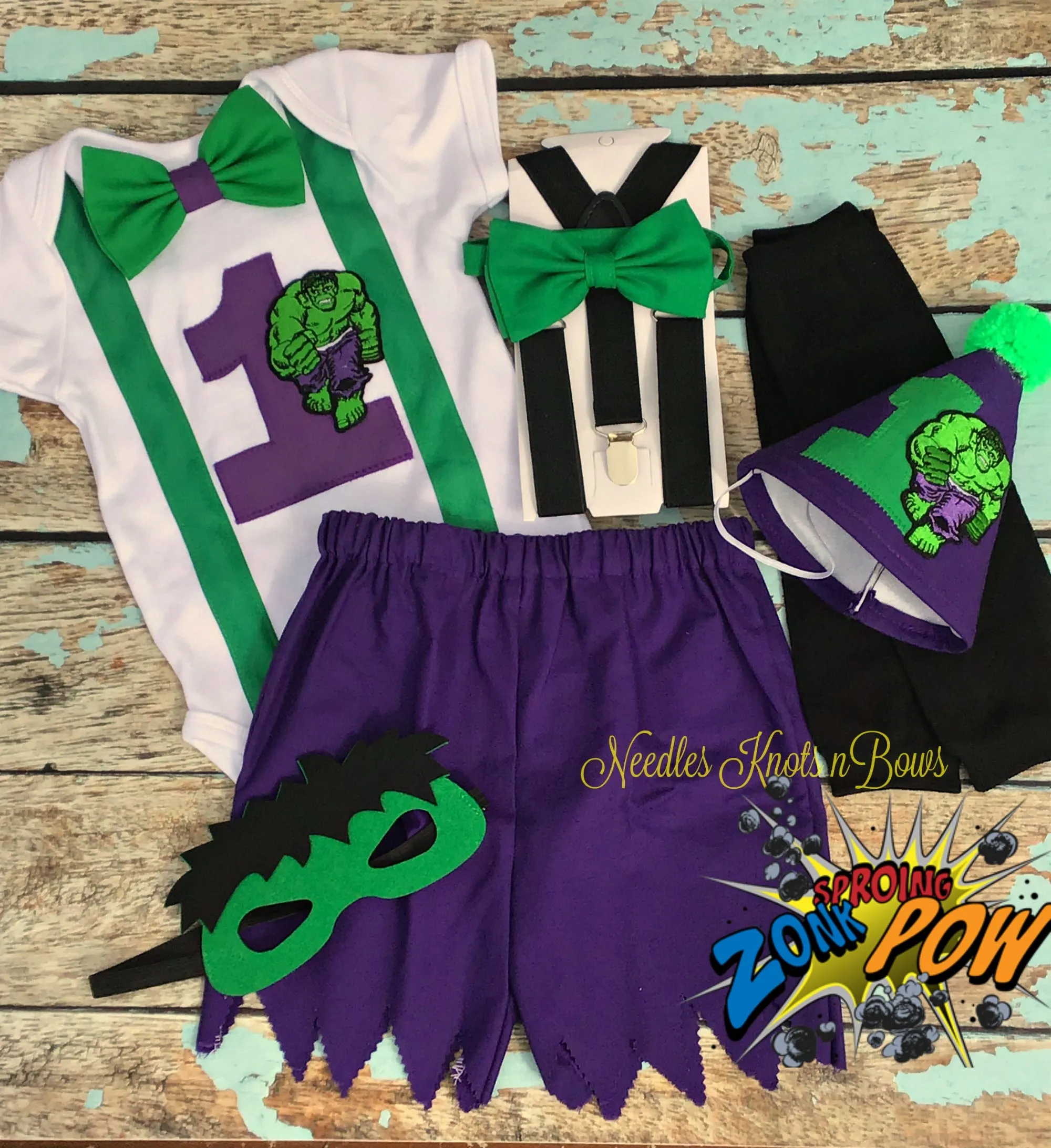 Boys 1st Birthday Outfit, Incredible Hulk Cake Smash Outfit