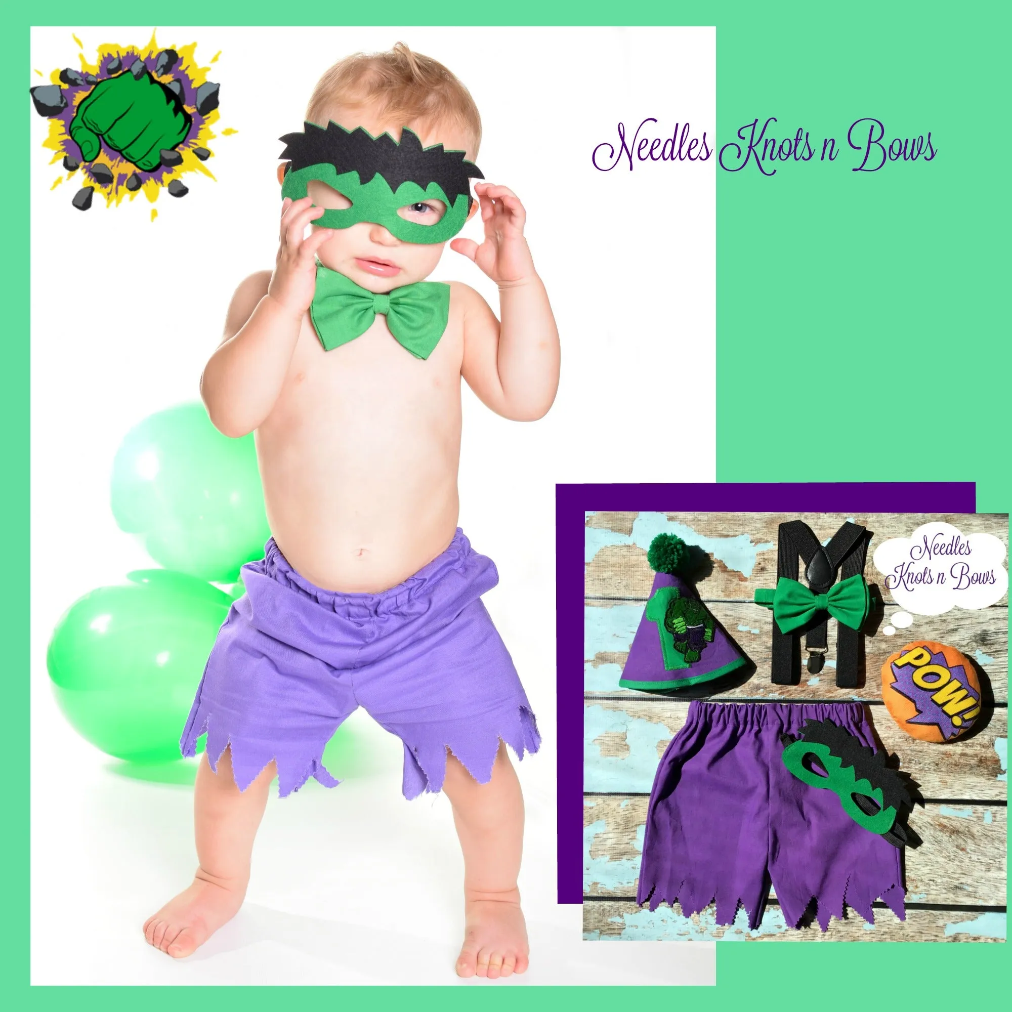 Boys 1st Birthday Outfit, Incredible Hulk Cake Smash Outfit