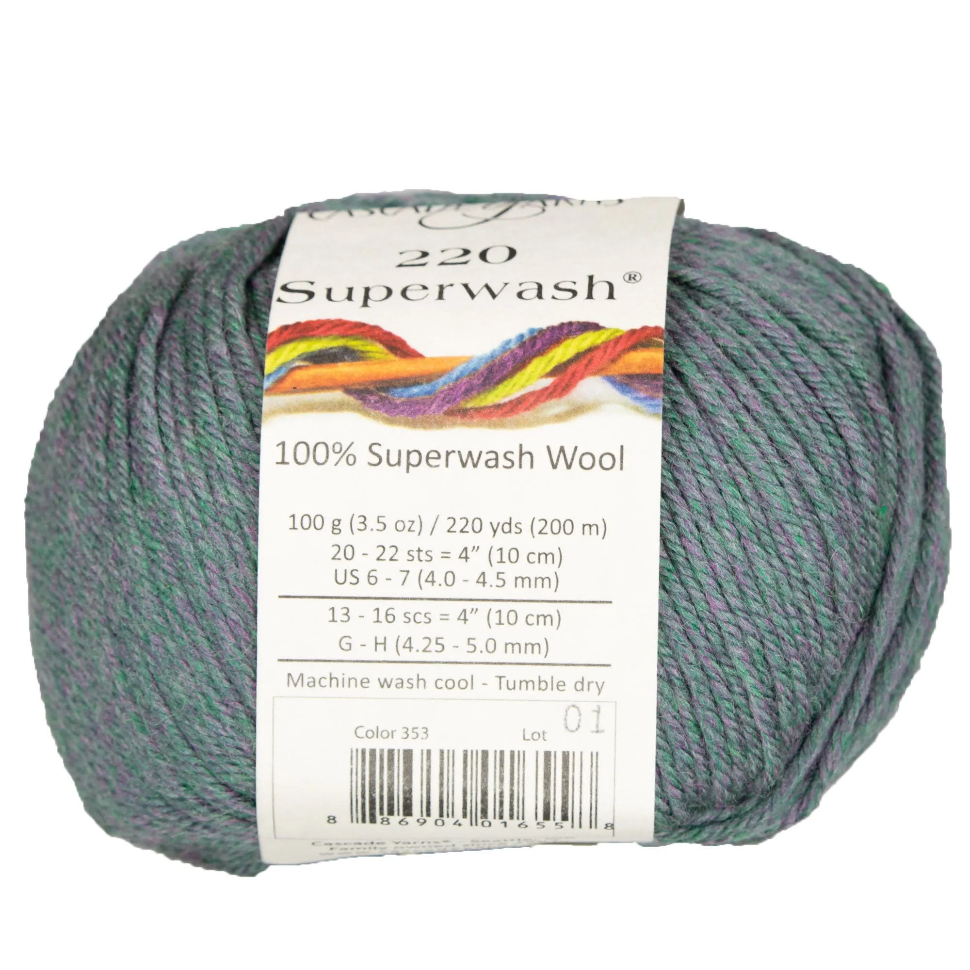 Cascade Yarns 220 Superwash Yarn - 0353 Pigeon Heather