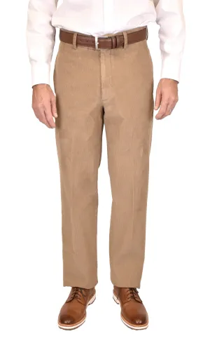 Charleston Khakis 14 Wale Stretch Corduroy, Khaki Tan<br>Flat Front<br>Regular Rise