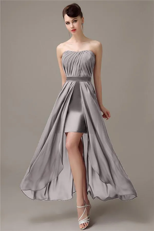 Charming A-line Chiffon Sweetheart Sexy Slit Bridesmaid Dresses