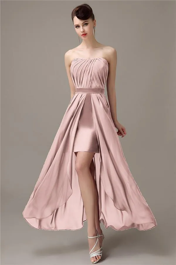 Charming A-line Chiffon Sweetheart Sexy Slit Bridesmaid Dresses