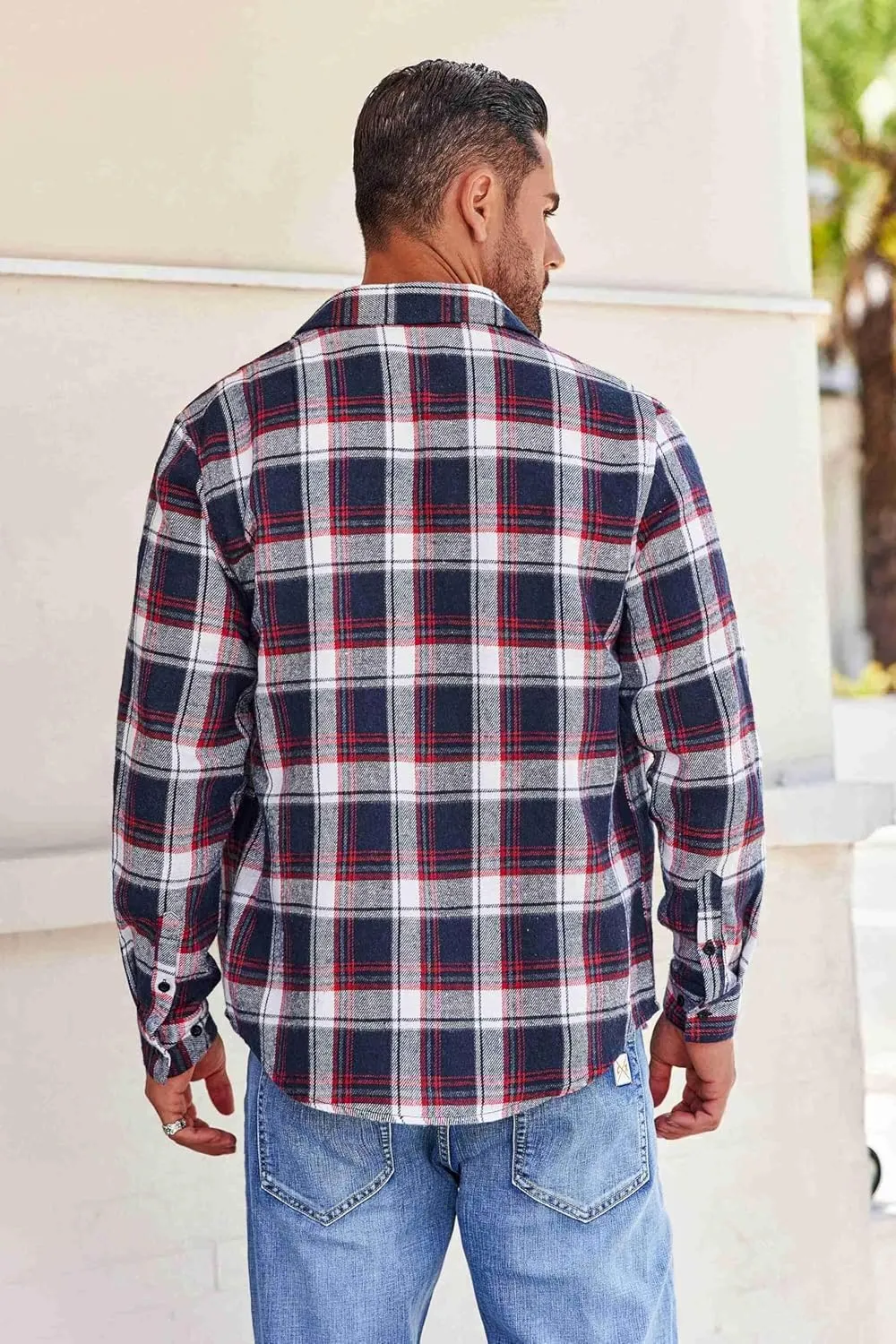 COOFANDY Mens Flannel Shirts Long Sleeve Button Down Shirt with Pocket Casual Shirts Work Shirts for Men