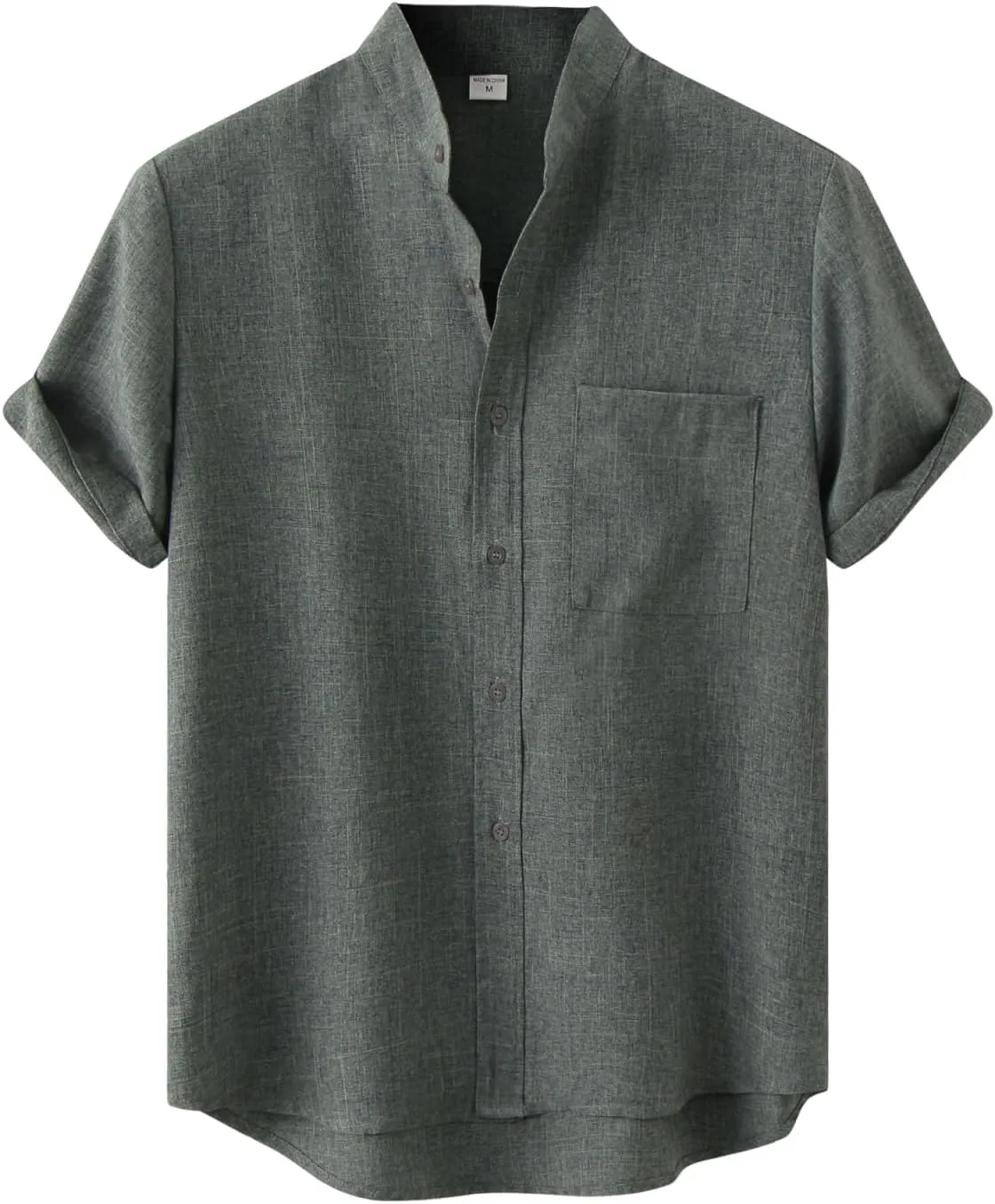 Cotton Linen Shirts for Men Casual Loose Shirts Lightweight Short Sleeve Button Down Beach Hawaiian Shirts Pockets