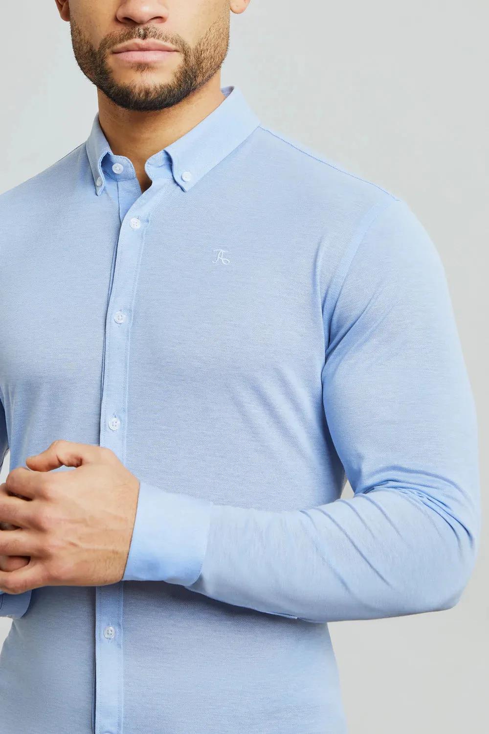 Cotton Oxford Shirt in Sky Blue