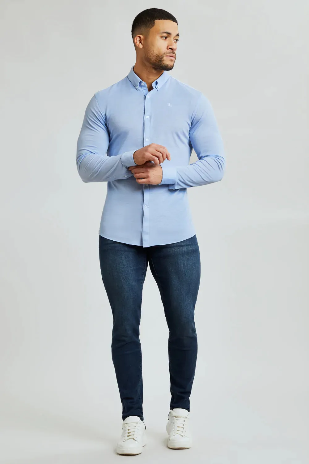 Cotton Oxford Shirt in Sky Blue