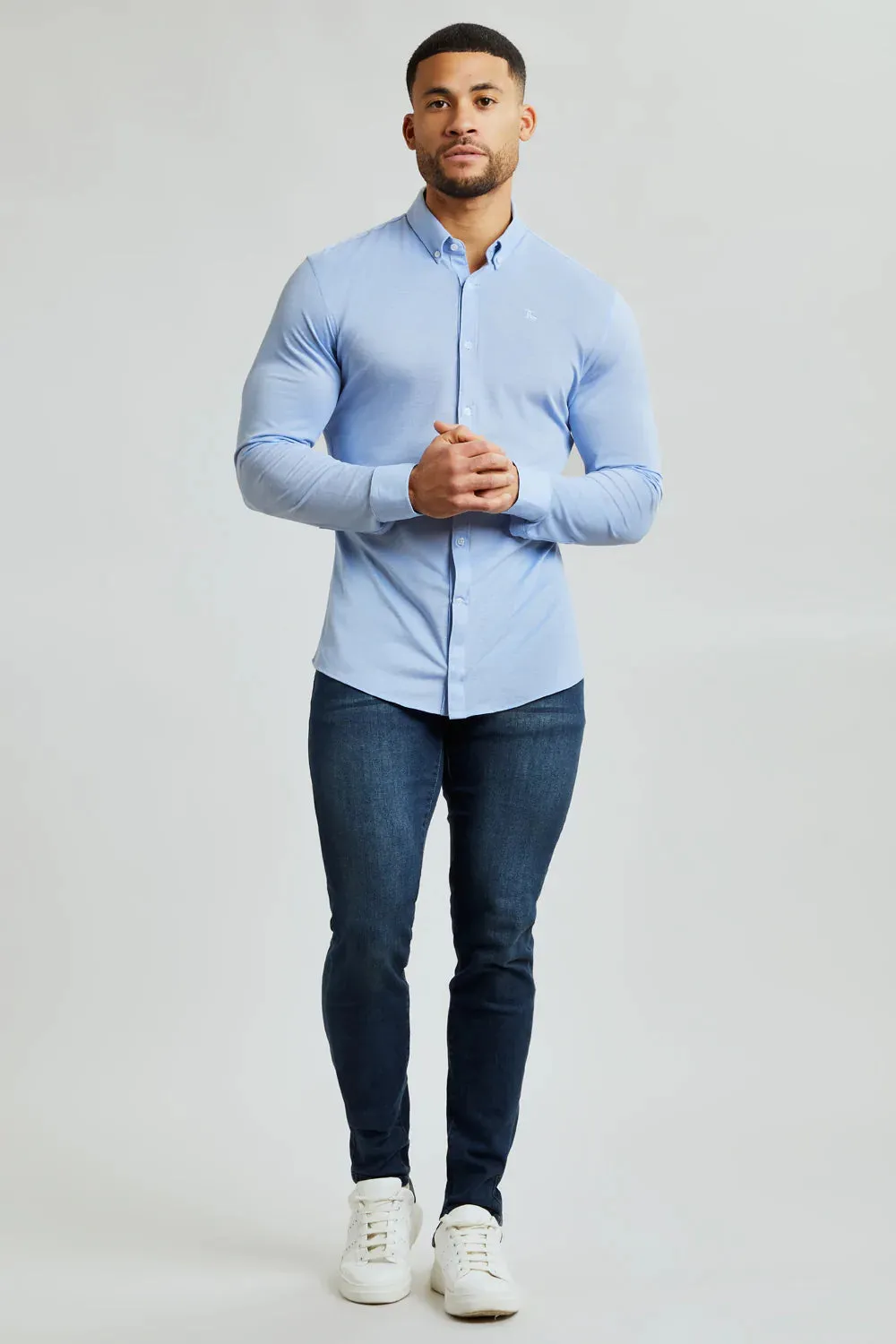 Cotton Oxford Shirt in Sky Blue