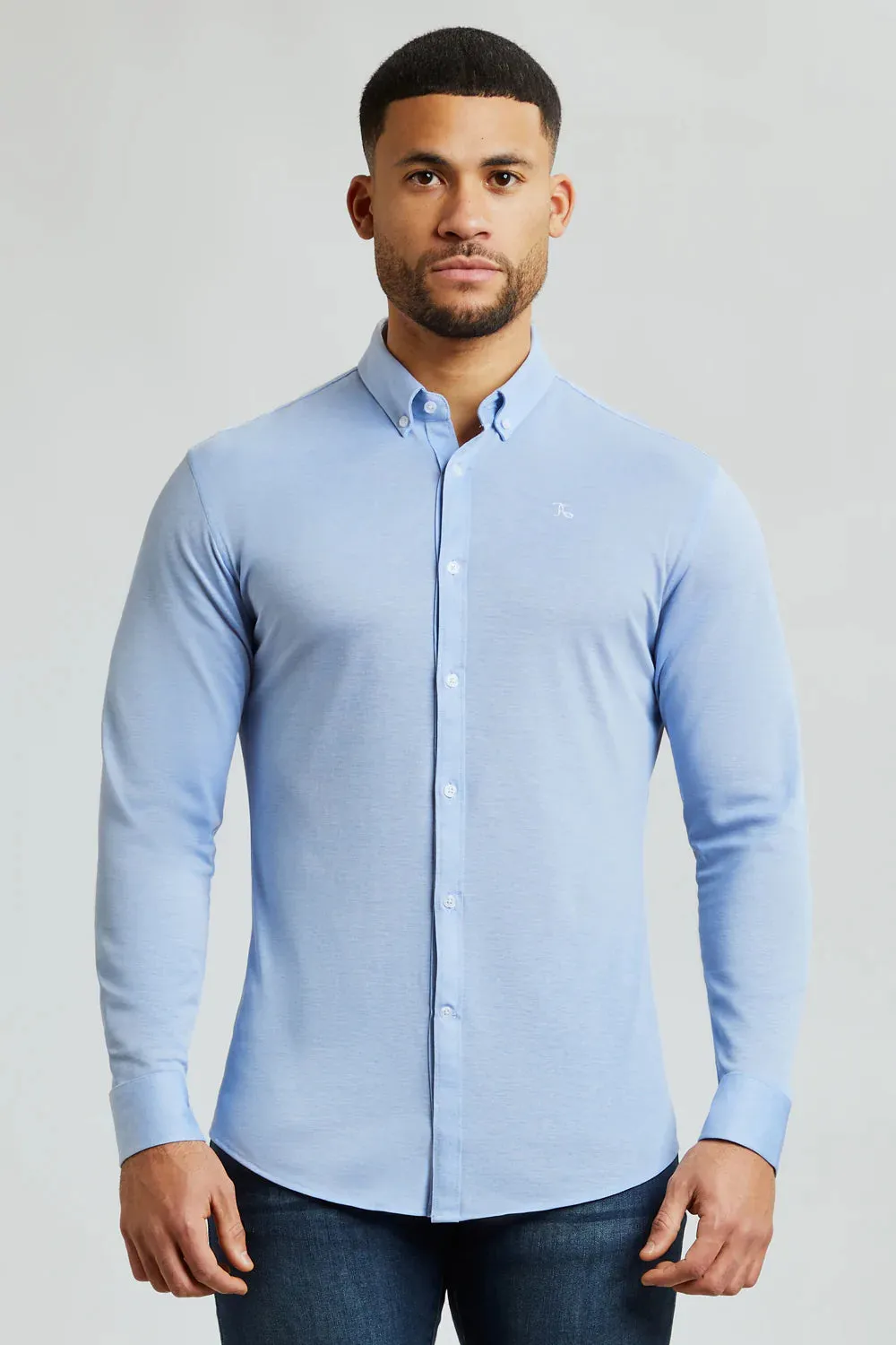 Cotton Oxford Shirt in Sky Blue