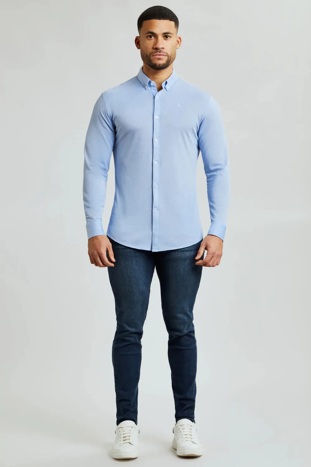 Cotton Oxford Shirt in Sky Blue