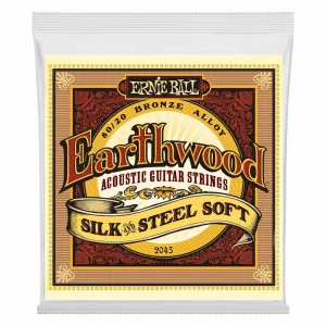 Ernie Ball Earthwood Silk and Steel Soft 80/20 Bronze Acoustic Guitar String, 11-52 Gauge