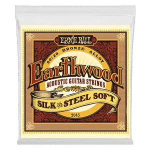 Ernie Ball Earthwood Silk and Steel Soft 80/20 Bronze Acoustic Guitar String, 11-52 Gauge