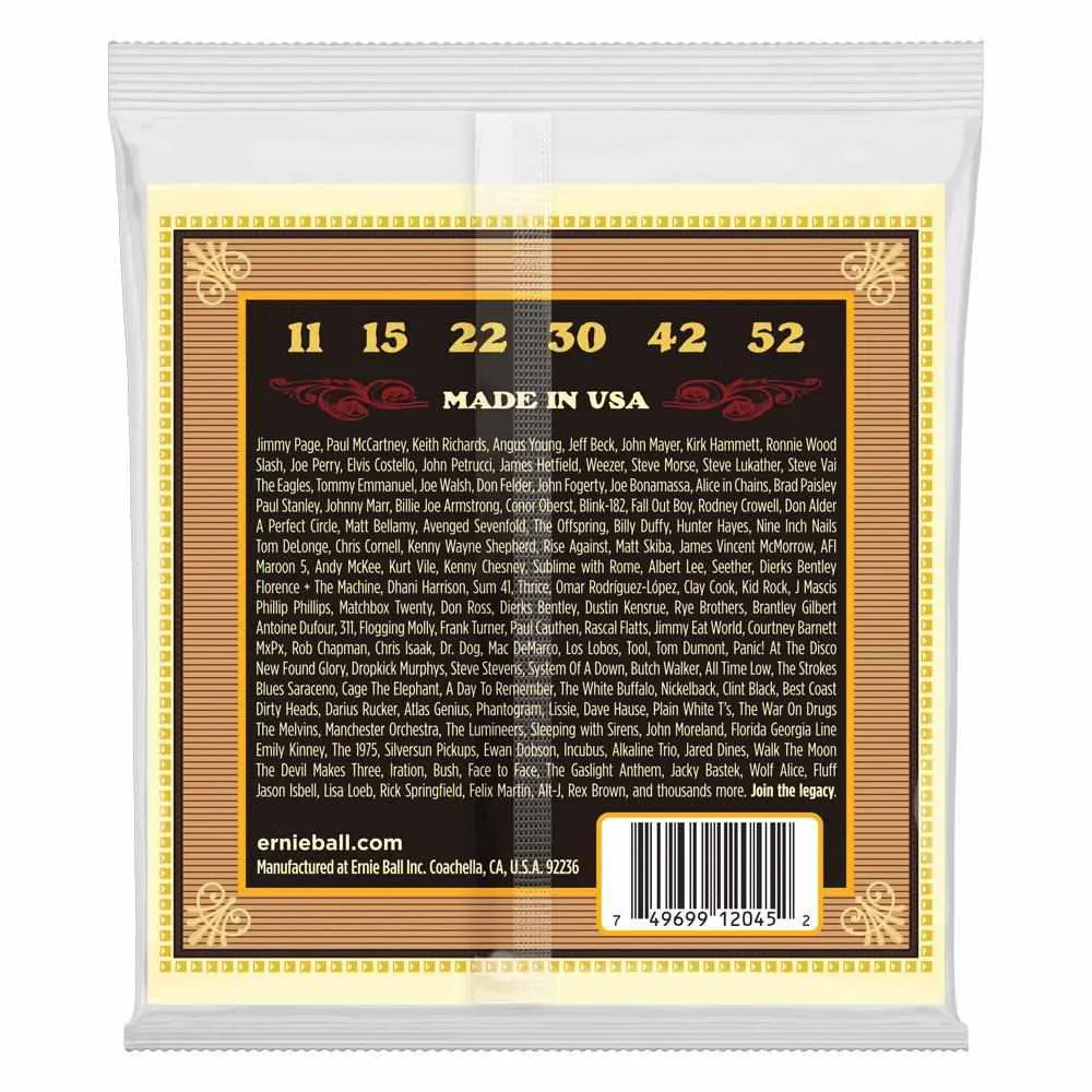 Ernie Ball Earthwood Silk and Steel Soft 80/20 Bronze Acoustic Guitar String, 11-52 Gauge