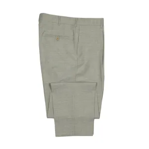Exclusive Manhattan single-pleated high-rise wide trousers in oatmeal tropical wool (restock)
