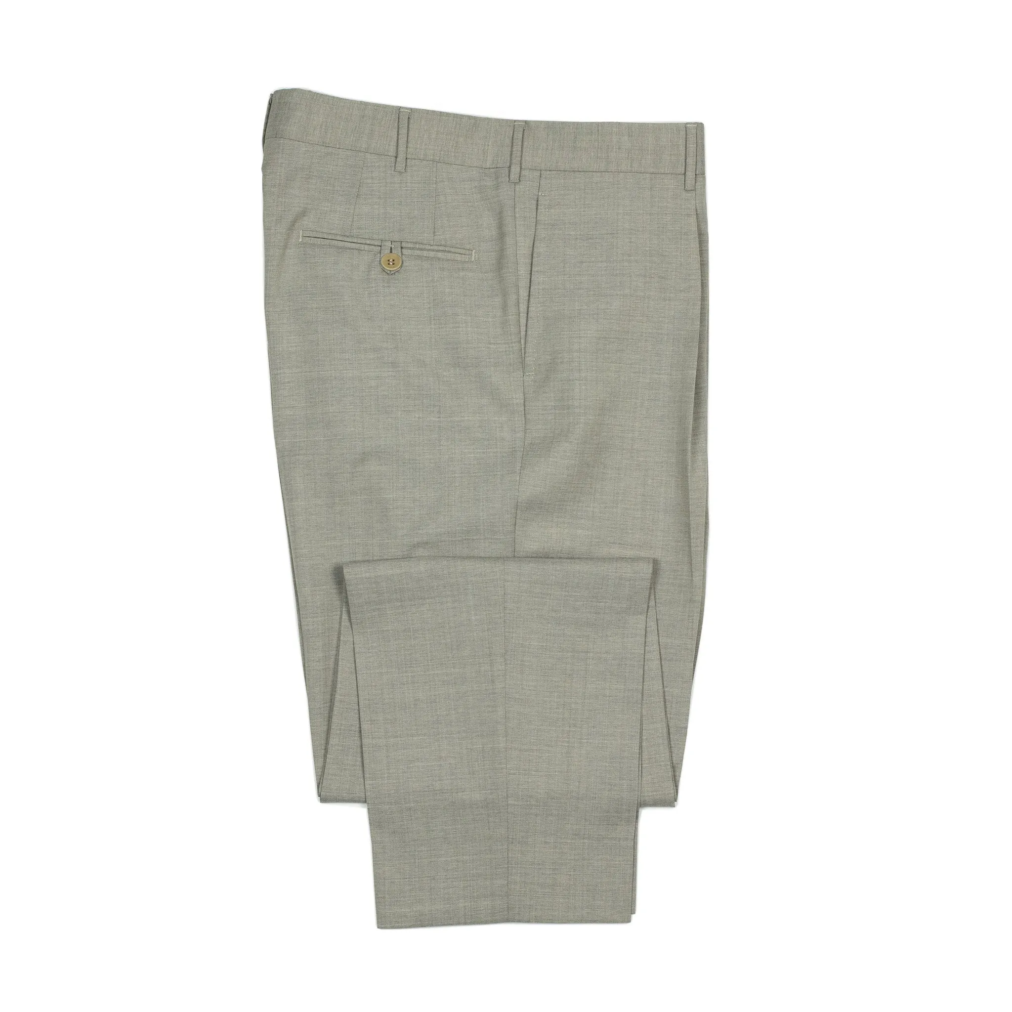 Exclusive Manhattan single-pleated high-rise wide trousers in oatmeal tropical wool (restock)