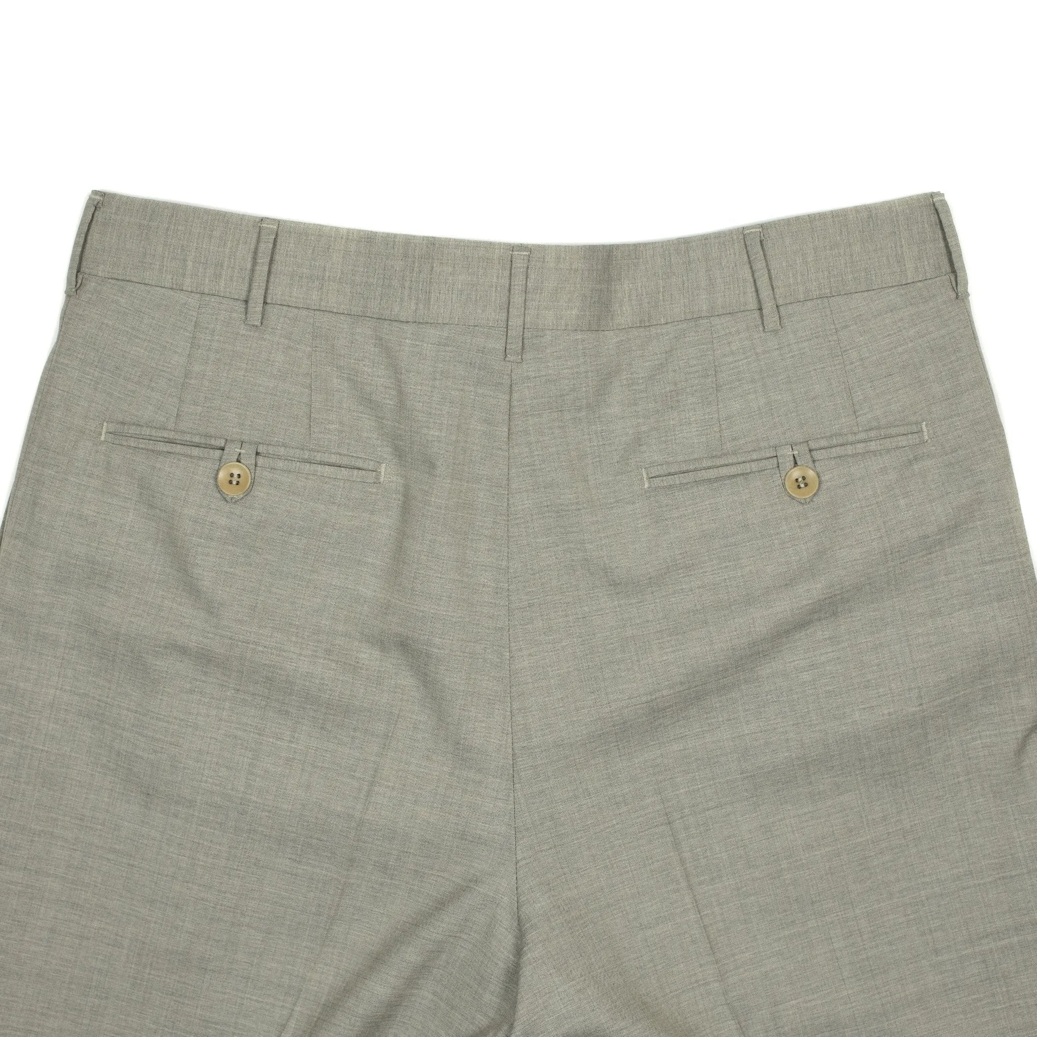 Exclusive Manhattan single-pleated high-rise wide trousers in oatmeal tropical wool (restock)