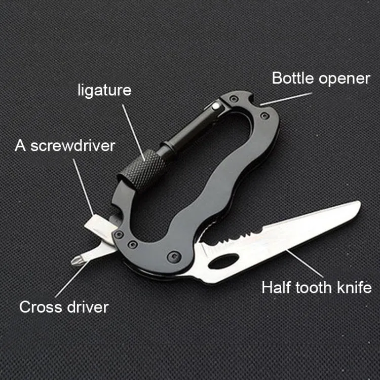 External Multi-function Carabiner D-type Hanging Keychain