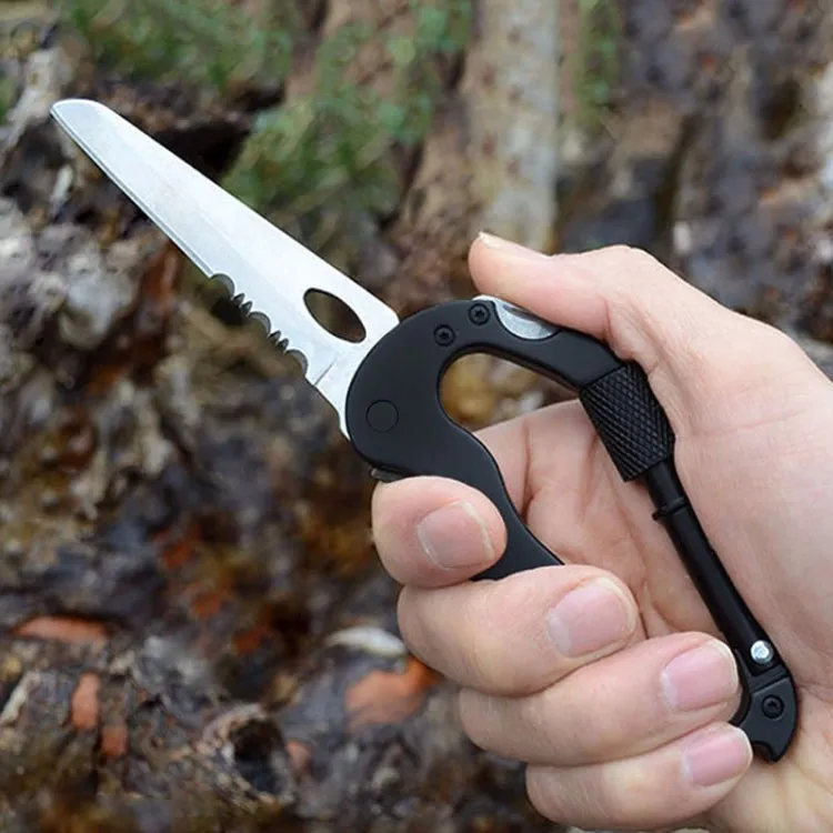External Multi-function Carabiner D-type Hanging Keychain