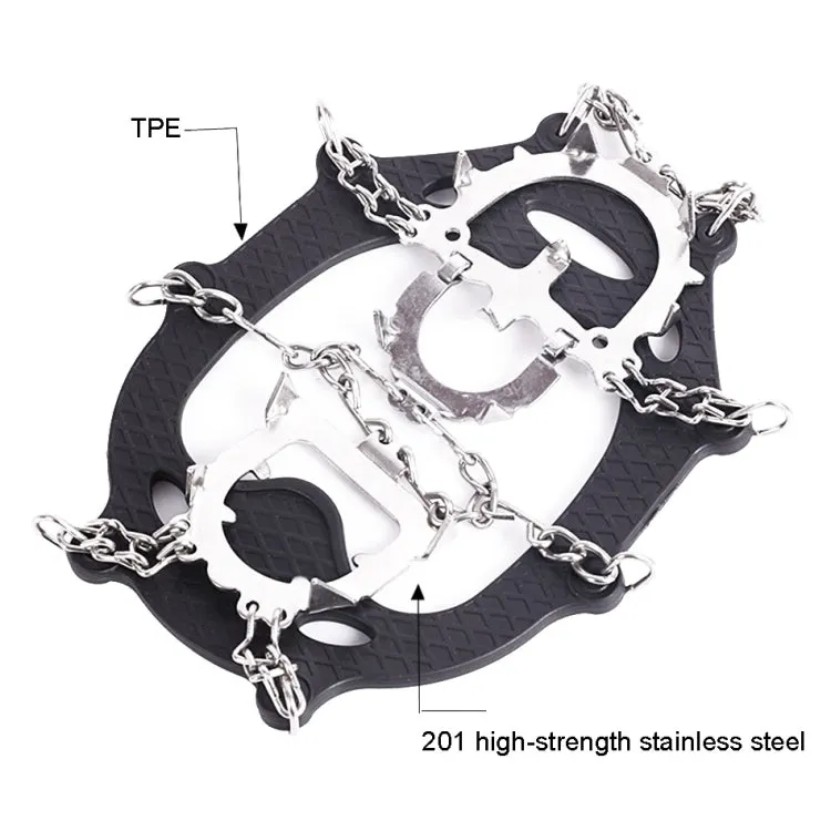 F12-3 12 Teeth Snow Anti-slip Rubber Shoe Cover Stainless Steel Welded Ice Grip, Size: M Orange