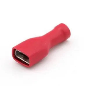Fully Insulated 6.3mm Female Spade Terminal - 0.5-1.5mm² (Red) Pack of 100