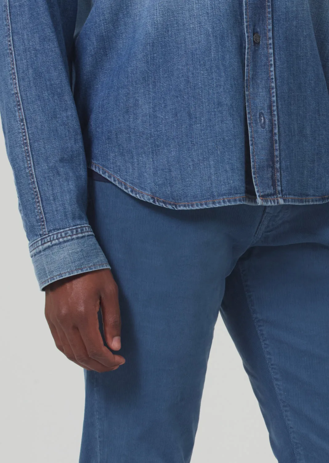 Gage Slim Straight Corduroy in Overcast