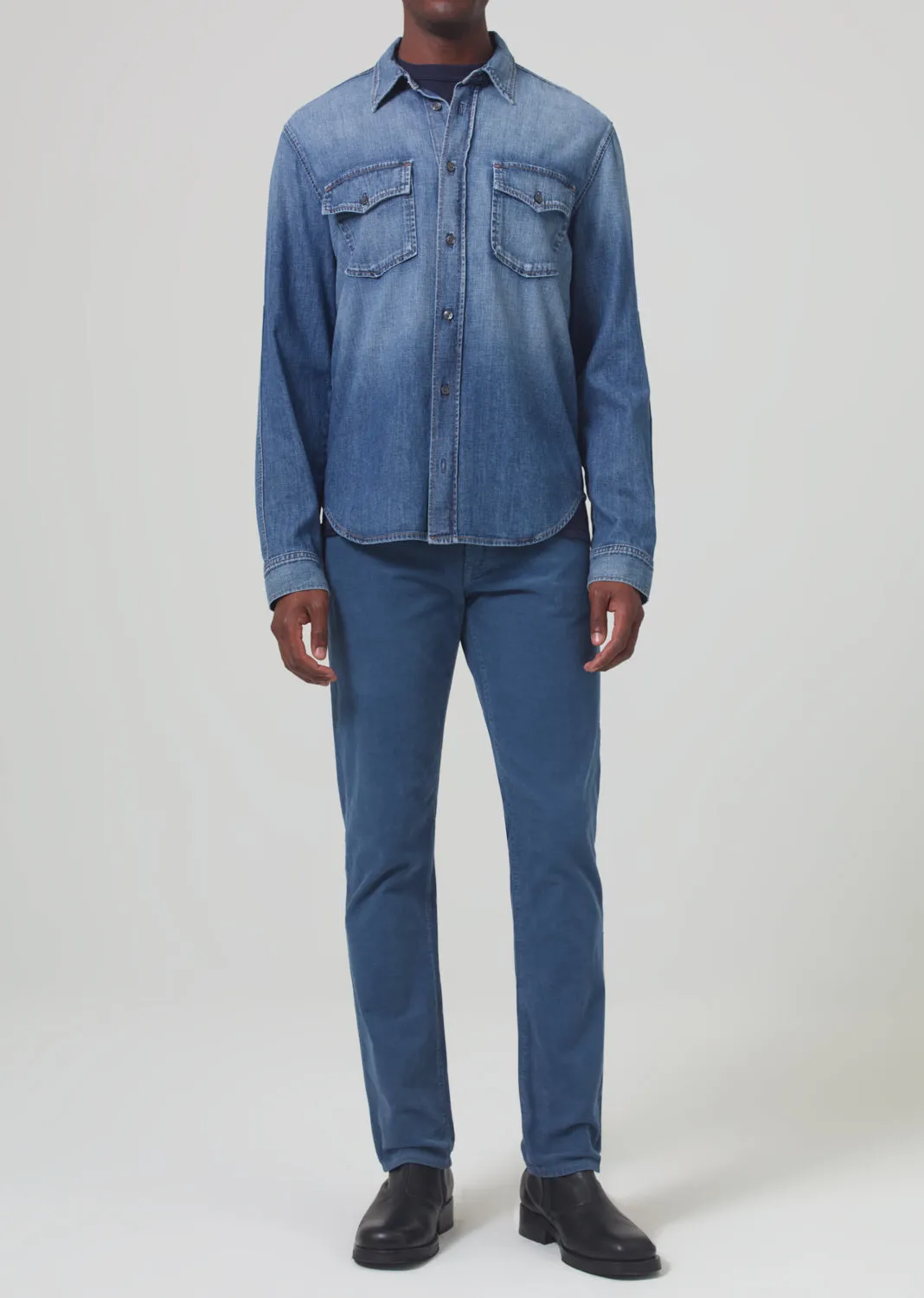 Gage Slim Straight Corduroy in Overcast