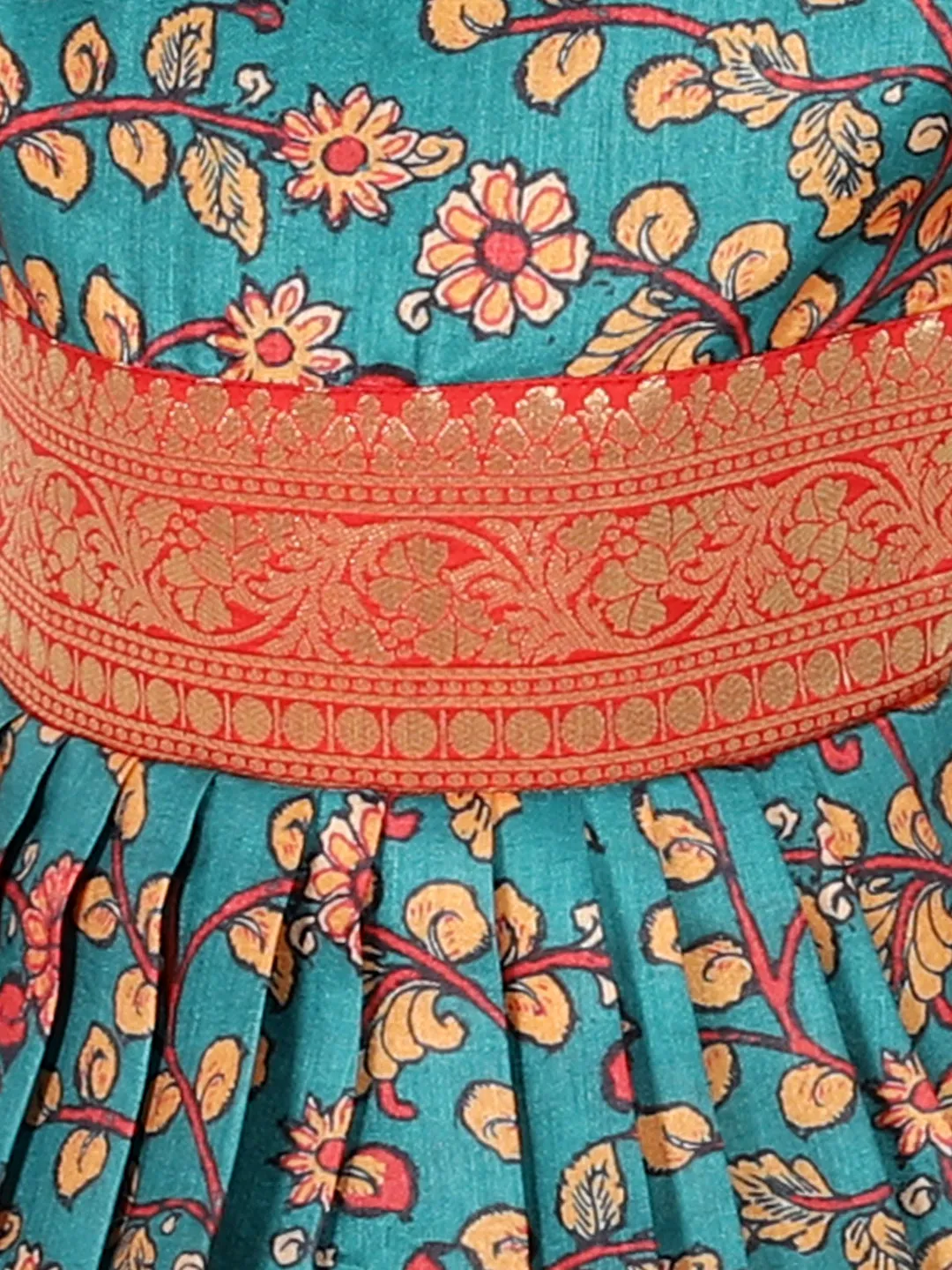 Girl's Silk Green Dresses - Bownbee