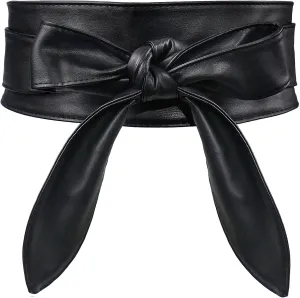 Glamorstar Wrap Belts for Women Dresses Wide Leather Cinch Tie Knot Waist Belts