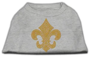 Gold Fleur De Lis Rhinestone Shirts Grey S (10)