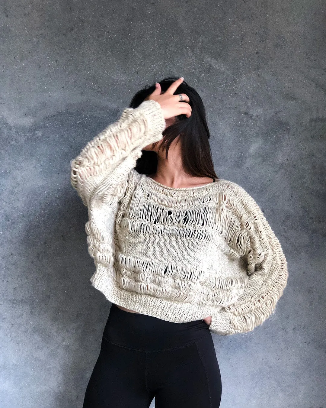 Gypsy White Wool Hemp Pullover