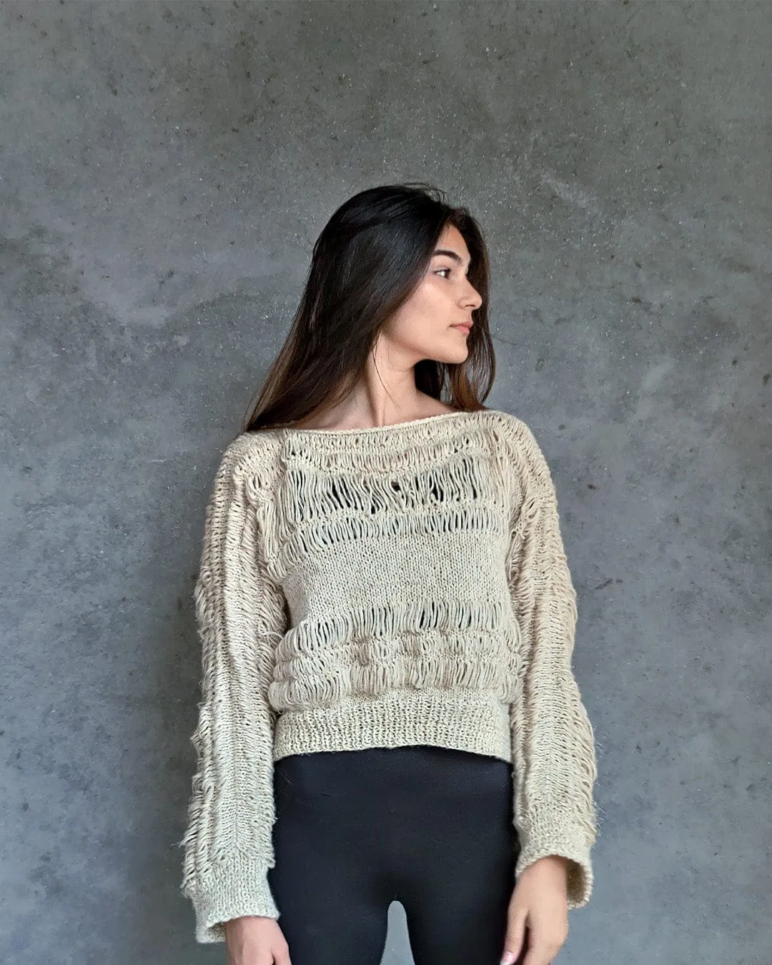 Gypsy White Wool Hemp Pullover