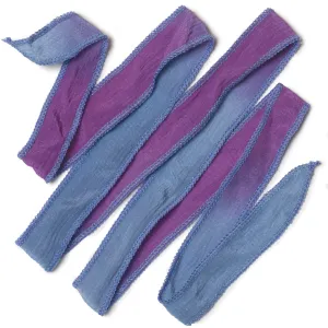 Hand-Dyed Silk Ribbon - Blueberry
