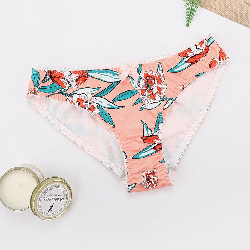 Hawaiian Style Print Push-up Seamless Underwire Bra & Underwear Set